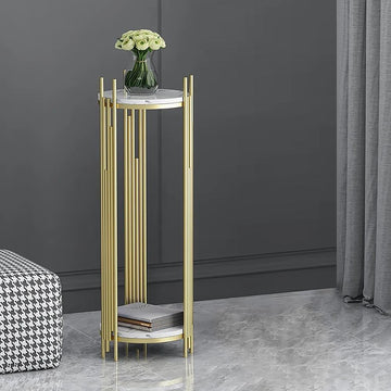 35.4" Tall Metal 2-Tiered Plant Stand Modern Corner Plant Stand Indoor